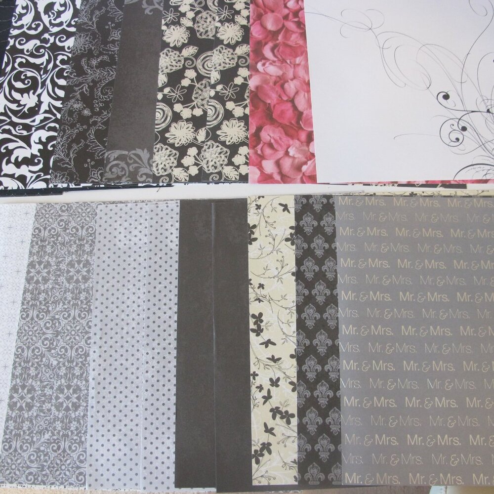 Bundle of 26 Wedding Scrapbook Pages 12"x12" New Condition.